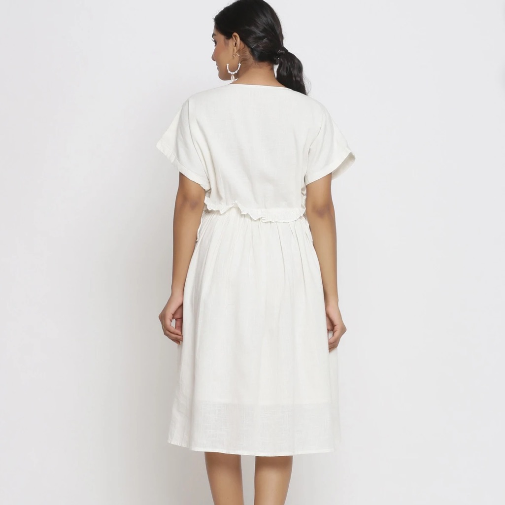 Seamsfriendly Boho Summer Gauze Cotton Button Down Dress Size S — image 6 of 8